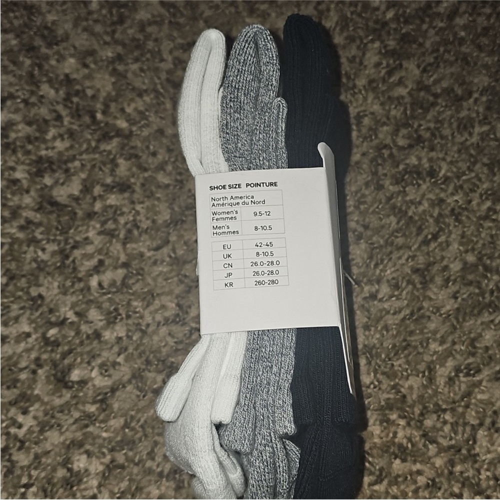 Lululemon Nwts Daily Essentials Socks Sz Large Quarter Length Unisex 3 Pack